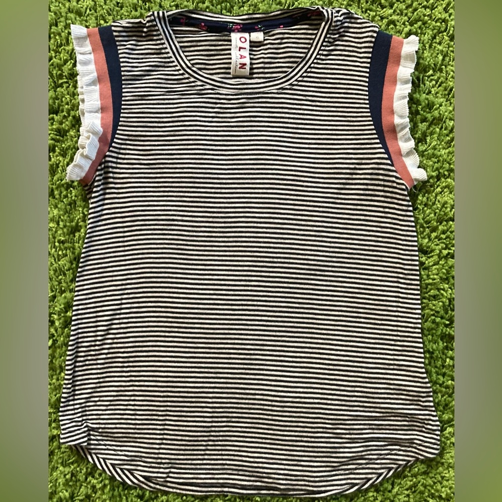 Anthropology Dolan Left Coast Camrose stripped tee with knit flutter sleeves